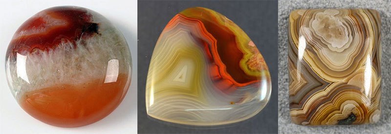 Agate. Gemstone. Agate cabochons