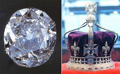 Кохинур. Знаменитый алмаз. И корона королевы Елизаветы с Кохинуром