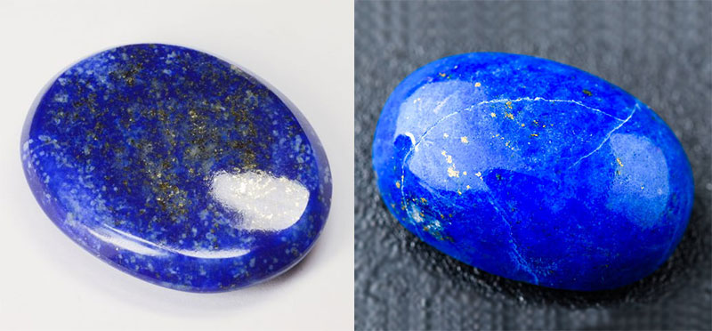 Lapis lazuli. Gemstone. Lapis lazuli cabochons