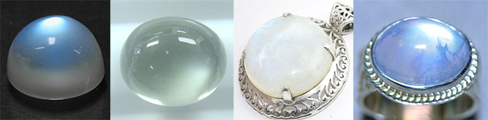 Moonstone. Gemstone. Moonstones, ring and pendant with moonstone
